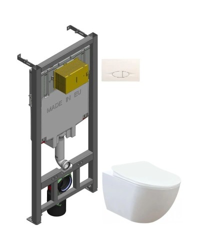 Комплект подвесной унитаз Creavit Free FE320-11CB00E-0000 + KC0903.02.0000E + система инсталляции Jacob Delafon E29025-NF + E29026-01R