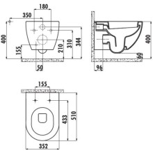 Комплект подвесной унитаз Creavit Free FE320-11CB00E-0000 + KC0903.02.0000E + система инсталляции Jacob Delafon E29025-NF + E29026-01R
