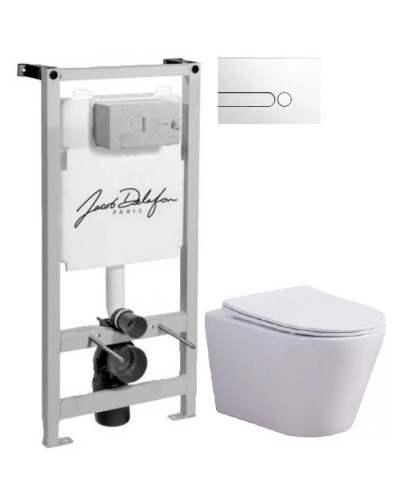 Комплект подвесной унитаз Esbano Clavel ESUPCLAVW + система инсталляции Jacob Delafon E5504-NF + E4326-CP