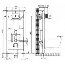 Комплект подвесной унитаз Esbano Clavel ESUPCLAVW + система инсталляции Jacob Delafon E5504-NF + E4316-CP