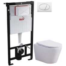 Комплект подвесной унитаз Esbano Clavel ESUPCLAVW + система инсталляции AlcaPlast AM101/11203:1RUSSETM70