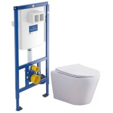 Комплект подвесной унитаз Esbano Clavel ESUPCLAVW + система инсталляции Villeroy & Boch 92246100