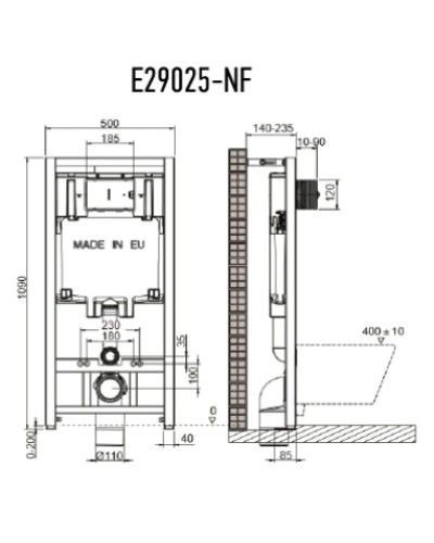 Комплект подвесной унитаз Esbano Clavel ESUPCLAVW + система инсталляции Jacob Delafon E29025-NF + E29026-01R