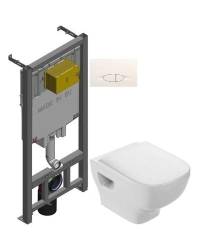 Комплект подвесной унитаз Jacob Delafon Struktura EDF102-00 + E4272-00 + система инсталляции Jacob Delafon E29025-NF + E29026-01R