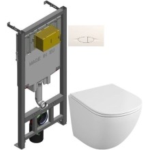 Комплект подвесной унитаз OWL 1975 Vind OWLT190302 + система инсталляции Jacob Delafon E29025-NF + E29026-01R
