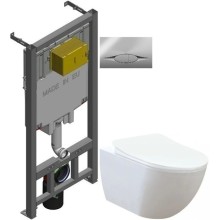 Комплект подвесной унитаз Creavit Free FE322-11CB00E-0000 + KC0903.02.0000E + система инсталляции Jacob Delafon E29025-NF + E29027-CP