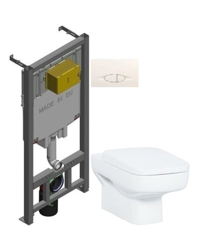 Комплект подвесной унитаз Creavit Sphinx SP320-11CB00E-0000 + KC1803.01.0000E + система инсталляции Jacob Delafon E29025-NF + E29026-01R