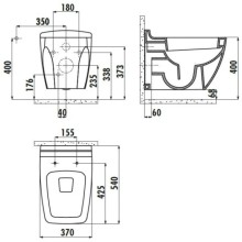 Комплект подвесной унитаз Creavit Bull BL320-11CB00E-0000 + KC0603.01.0000E + система инсталляции Grohe 38772001