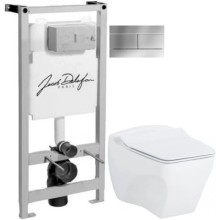 Комплект подвесной унитаз Creavit Bull BL320-11CB00E-0000 + KC0603.01.0000E + система инсталляции Jacob Delafon E5504-NF + E4316-CP
