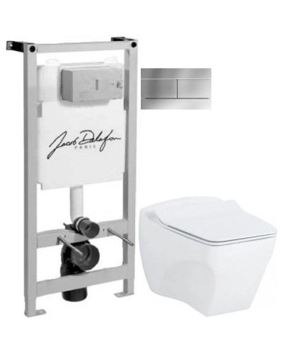 Комплект подвесной унитаз Creavit Bull BL320-11CB00E-0000 + KC0603.01.0000E + система инсталляции Jacob Delafon E5504-NF + E4316-CP