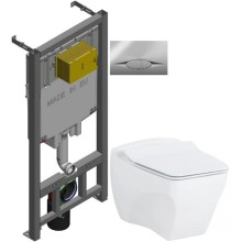 Комплект подвесной унитаз Creavit Bull BL320-11CB00E-0000 + KC0603.01.0000E + система инсталляции Jacob Delafon E29025-NF + E29027-CP