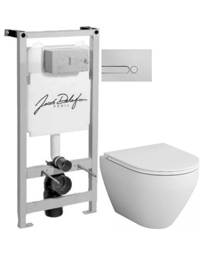 Комплект подвесной унитаз Am.Pm Spirit 2.0 C701700WH + C707857WH + система инсталляции Jacob Delafon E5504-NF + E4326-CP