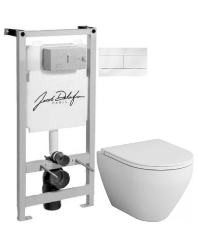 Комплект подвесной унитаз Am.Pm Spirit 2.0 C701700WH + C707857WH + система инсталляции Jacob Delafon E5504-NF + E4316-00