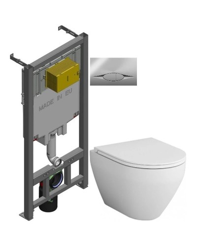 Комплект подвесной унитаз Am.Pm Spirit 2.0 C701700WH + C707857WH + система инсталляции Jacob Delafon E29025-NF + E29027-CP