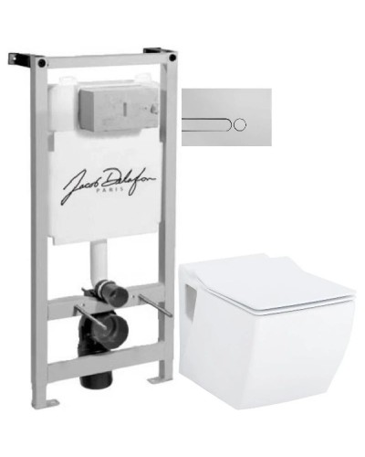Комплект подвесной унитаз Creavit Trend TP324-11CB00E-0000 + KC2303.01.0000E + система инсталляции Jacob Delafon E5504-NF + E4326-CP