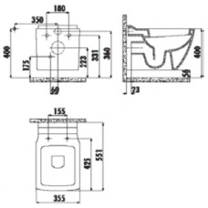 Комплект подвесной унитаз Creavit Trend TP324-11CB00E-0000 + KC2303.01.0000E + система инсталляции Jacob Delafon E5504-NF + E4316-CP