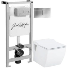 Комплект подвесной унитаз Creavit Trend TP324-11CB00E-0000 + KC2303.01.0000E + система инсталляции Jacob Delafon E5504-NF + E4316-CP