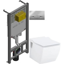 Комплект подвесной унитаз Creavit Trend TP324-11CB00E-0000 + KC2303.01.0000E + система инсталляции Jacob Delafon E29025-NF + E29027-CP