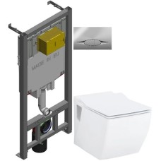 Комплект подвесной унитаз Creavit Trend TP324-11CB00E-0000 + KC2303.01.0000E + система инсталляции Jacob Delafon E29025-NF + E29027-CP