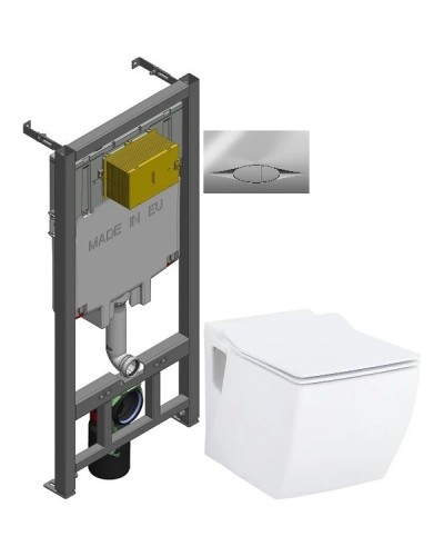 Комплект подвесной унитаз Creavit Trend TP324-11CB00E-0000 + KC2303.01.0000E + система инсталляции Jacob Delafon E29025-NF + E29027-CP