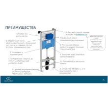 Инсталляция Ideal Standard Prosys TT00007/459AW для унитаза с Белой матовой клавишей смыва