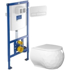 Комплект подвесной унитаз Bien Pent PNKA052N1VP0W3000 + система инсталляции Villeroy & Boch 92246100 + 92249068