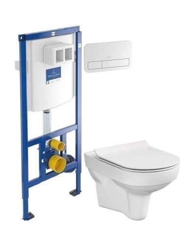 Комплект подвесной унитаз Cersanit City MZ-CITY-COn-S-DL + система инсталляции Villeroy & Boch 92246100 + 92249068