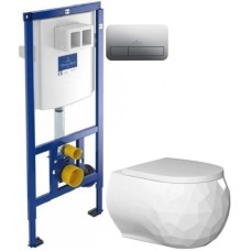 Комплект подвесной унитаз Bien Pent PNKA052N1VP0W3000 + система инсталляции Villeroy & Boch 92246100 + 92249061