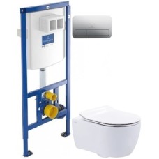Комплект подвесной унитаз SSWW NC2038 + система инсталляции Villeroy & Boch 92246100 + 92249061