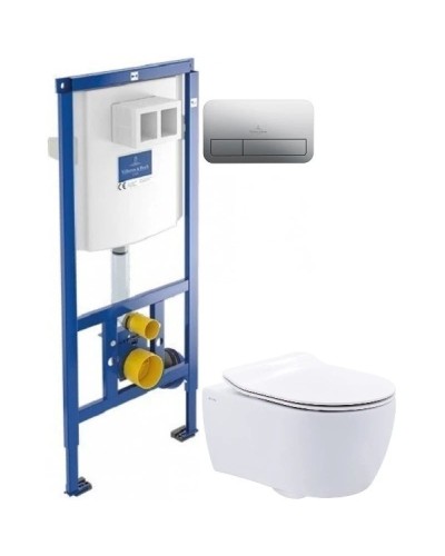 Комплект подвесной унитаз SSWW NC2038 + система инсталляции Villeroy & Boch 92246100 + 92249061