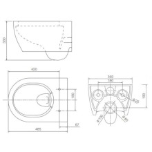 Комплект подвесной унитаз SSWW NC2038 + система инсталляции Villeroy & Boch 92246100 + 92249061