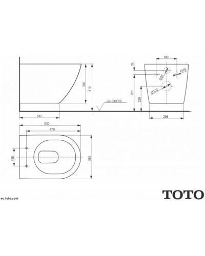 Комплект подвесной унитаз Toto NC CW762Y + VC100N + система инсталляции Villeroy & Boch 92246100 + 92249061