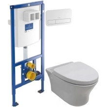 Комплект подвесной унитаз Noken Hotels N399999901 + N356330439 + система инсталляции Villeroy & Boch 92246100 + 92249068