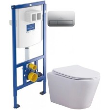 Комплект подвесной унитаз Esbano Clavel ESUPCLAVW + система инсталляции Villeroy & Boch 92246100 + 92249061