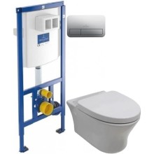 Комплект подвесной унитаз Noken Hotels N399999901 + N356330439 + система инсталляции Villeroy & Boch 92246100 + 92249061