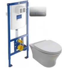 Комплект подвесной унитаз Noken Hotels N399999901 + N356330439 + система инсталляции Villeroy & Boch 92246100 + 92249061