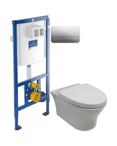 Комплект подвесной унитаз Noken Hotels N399999901 + N356330439 + система инсталляции Villeroy & Boch 92246100 + 92249061