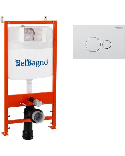 Инсталляция BelBagno BB026/BB082BL с Белой глянцевой клавишей смыва