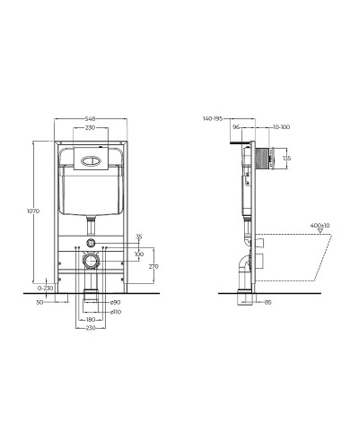 Инсталляция BelBagno BB026/BB084NERO с Черной матовой клавишей смыва