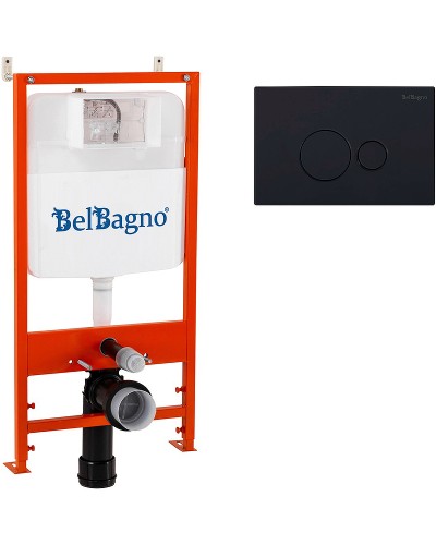 Инсталляция BelBagno BB026/BB084NERO с Черной матовой клавишей смыва