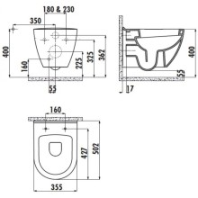 Комплект подвесной унитаз Creavit Terra TP325-11SI00E-0000 + KC0103.03.1300E + система инсталляции Geberit 111.362.00.5