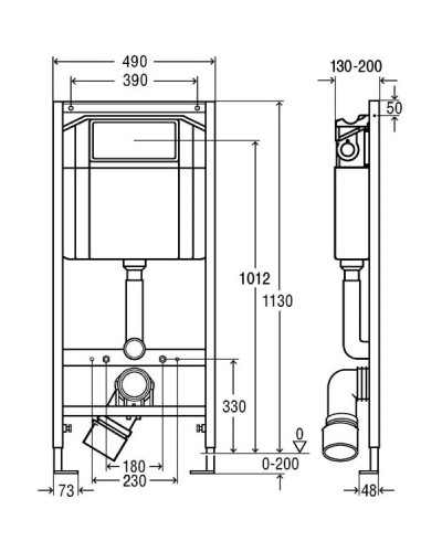 Комплект подвесной унитаз Creavit Terra TP325-11SI00E-0000 + KC0103.03.1300E + система инсталляции Viega