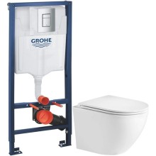 Комплект подвесной унитаз WeltWasser Merzbach 004GL-WT 10000003661 + система инсталляции Grohe 38772001