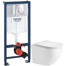 Комплект подвесной унитаз WeltWasser Merzbach 004GL-WT 10000003661 + система инсталляции Grohe 38721001