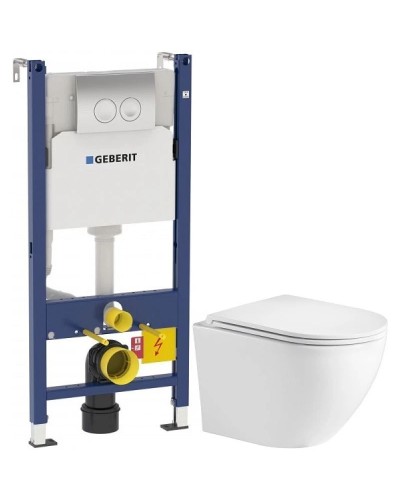 Комплект подвесной унитаз WeltWasser Merzbach 004GL-WT 10000003661 + система инсталляции Geberit 458.124.21.1