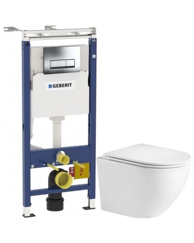 Комплект подвесной унитаз WeltWasser Merzbach 004GL-WT 10000003661 + система инсталляции Geberit 458.125.21.1