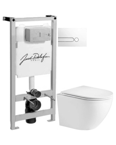 Комплект подвесной унитаз WeltWasser Merzbach 004GL-WT 10000003661 + система инсталляции Jacob Delafon E5504-NF + E4326-00