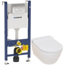 Комплект подвесной унитаз Serel Smart SM25SL + система инсталляции Geberit 458.124.21.1