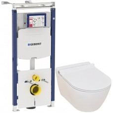 Комплект подвесной унитаз Serel Smart SM25SL + система инсталляции Geberit 111.362.00.5
