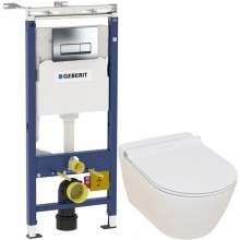 Комплект подвесной унитаз Serel Smart SM25SL + система инсталляции Geberit 458.125.21.1
